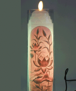 LED.리모컨방식.전기초-야광핑크연꽃 (연꽃봉모양) 높이34cm